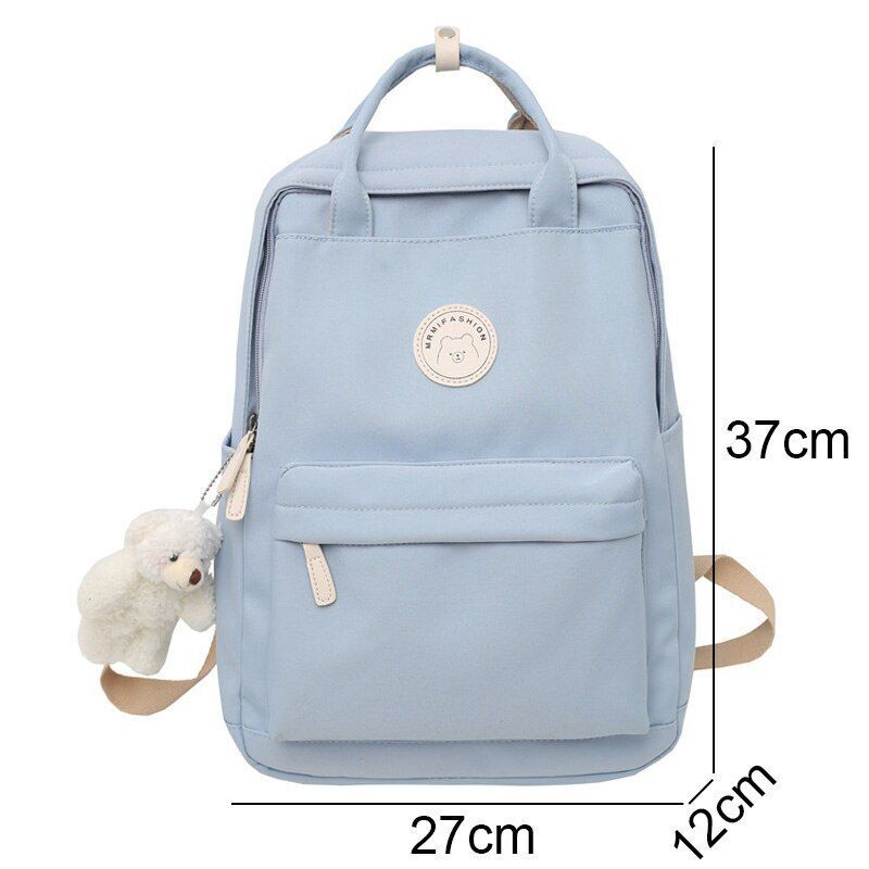 Student Backpack Waterproof School Bag Laptop Book Traveling Bag 27*13*37CM Blue