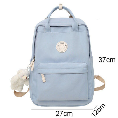 Student Backpack Waterproof School Bag Laptop Book Traveling Bag 27*13*37CM Blue