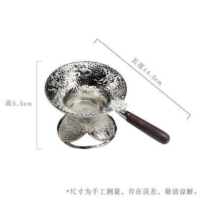 Hammer Pattern Lotus Tea Strainer Group Tea Filter Base Tea Partition