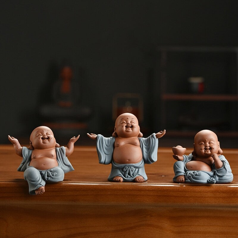 on sales yixing zisha purple clay tea pet Buddha for shelf wealth bring tea play