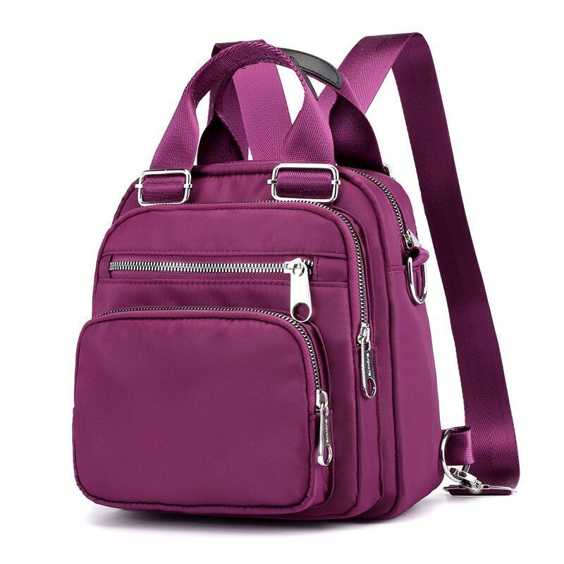 Women Nylon Backpack Waterproof Shoulder Bag Cartoon Print Rucksack Mini Casual