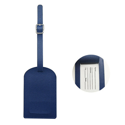 Travel Leather PU Luggage Tags Suitcase ID Card Name Label Baggage Address Tag