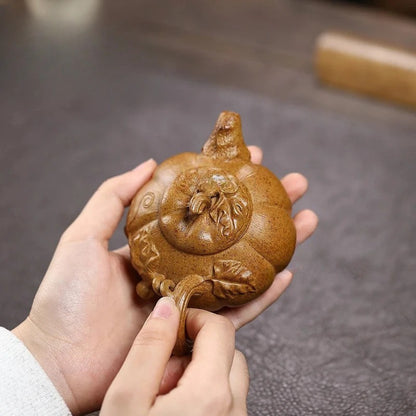 130ml Chinese Yixing Purple Clay Teapot Pumpkin Pot Home Kung Fu Tea Set Teapot