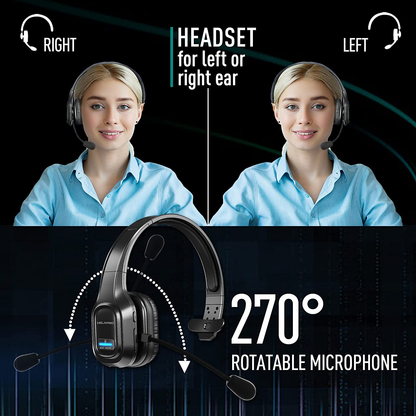 Wireless Headphone Blue Parrot Headset Bluetooth Truck Driver Noise Cancelling