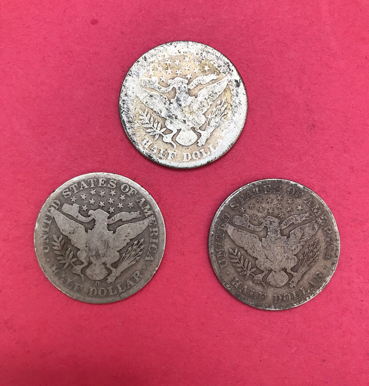 1907 1904O 1899 Barber Liberty Head Silver Half Dollar 3 Coins Money USA 美国宪法银币
