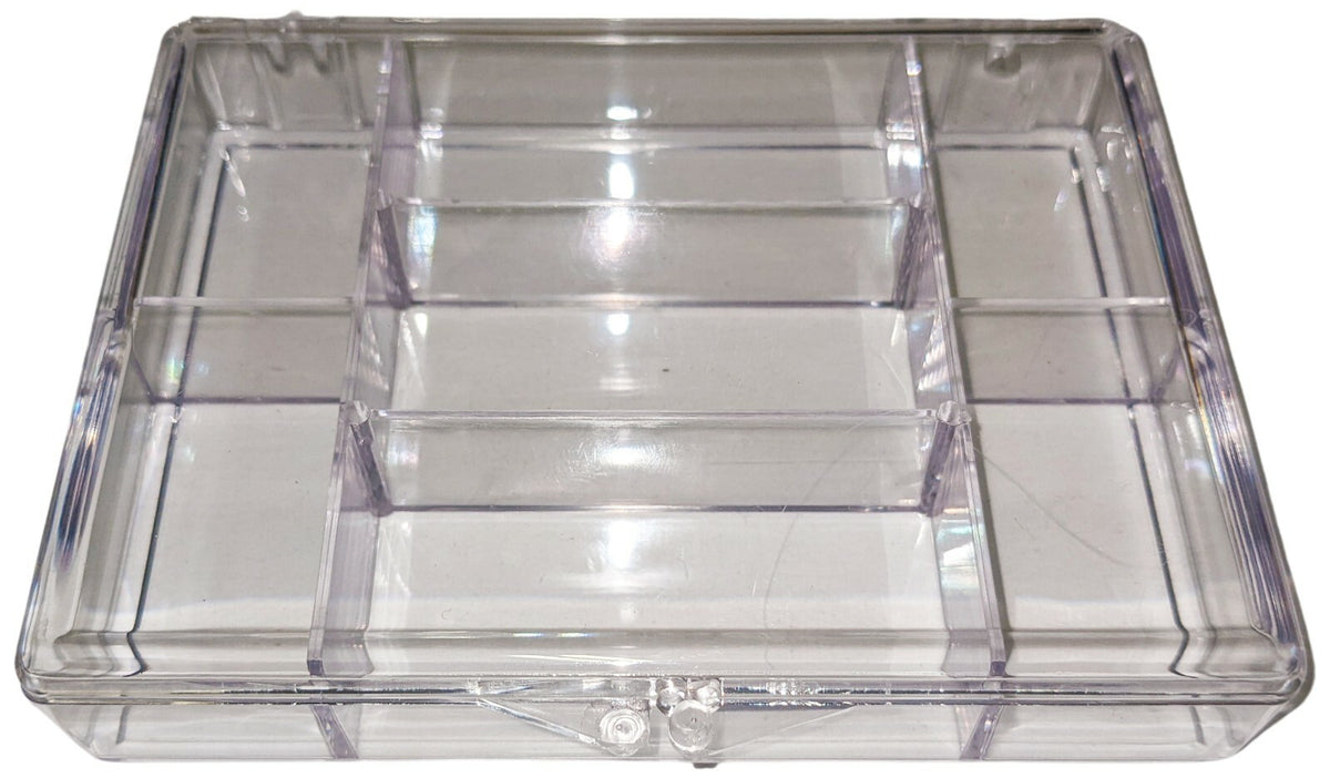 Polypropylene Portable Storage Box, 7 Fixed Divisions (4.77" x 3.58" x 0.88")