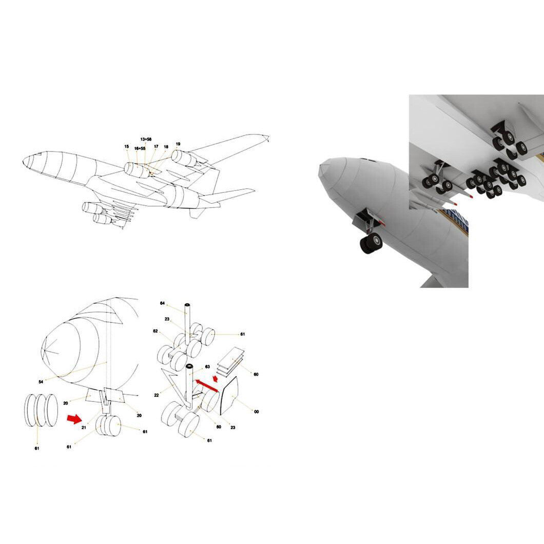 1/300 A380 Qantas Airways Civil Airliner Paper Model Unassembled Aircraft DIY e