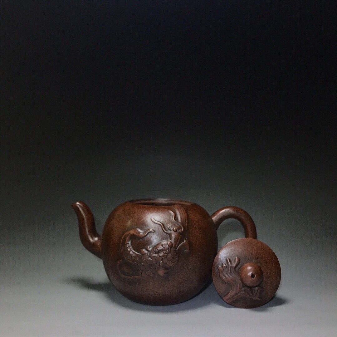 Chinese Yixing Zisha Clay Handmade Exquisite Teapot （龍珠 底款：王南林）