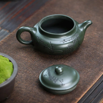 Chinese Yixing Handmade Teapot Plum Blossom Pattern Kettle Zisha Tea Set 300ml