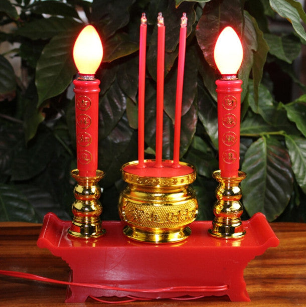 23cm Chinese LED Candle Lamp Buddhist Indoor Decorations Candle Light Decorate