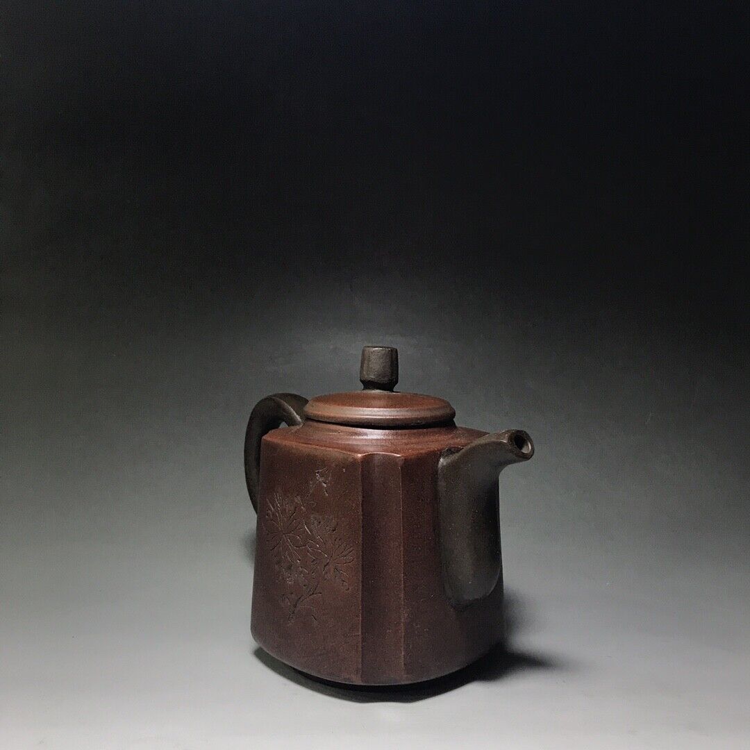 Chinese Yixing Zisha Clay Handmade Exquisite Teapot （高四方抽角 底款：时大彬）