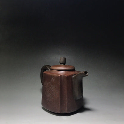 Chinese Yixing Zisha Clay Handmade Exquisite Teapot （高四方抽角 底款：时大彬）