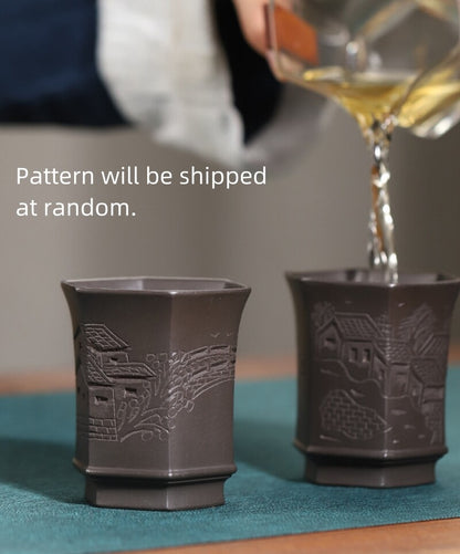 One Cup Real Yixing Zisha Tea Cup 100ml Hand Carved Pattern At Random Master Cup