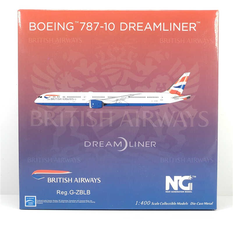 1:400 NG Model BRITISH AIRWAYS BOEING 787-10 Passenger Airplane Diecast Model
