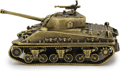 1:72 M4 Sherman Medium Tank Model Full Metal with Bamboo Gift Box Bronze Color