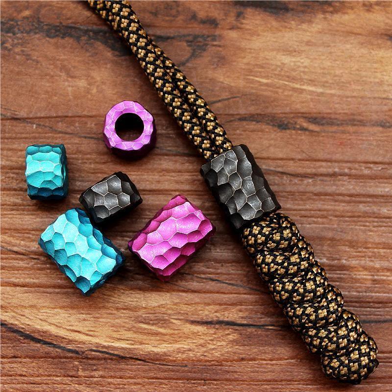 Titanium Alloy Knife Bead Lanyard Paracord Pendant Bracelet Bead Zip Head DIY