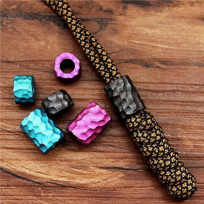 Titanium Alloy Knife Bead Lanyard Paracord Pendant Bracelet Bead Zip Head DIY