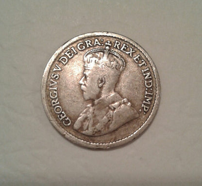 1919 5 Cents Canada George V with DEI GRATIA Silver Coin Old King Crown 乔治五世银币