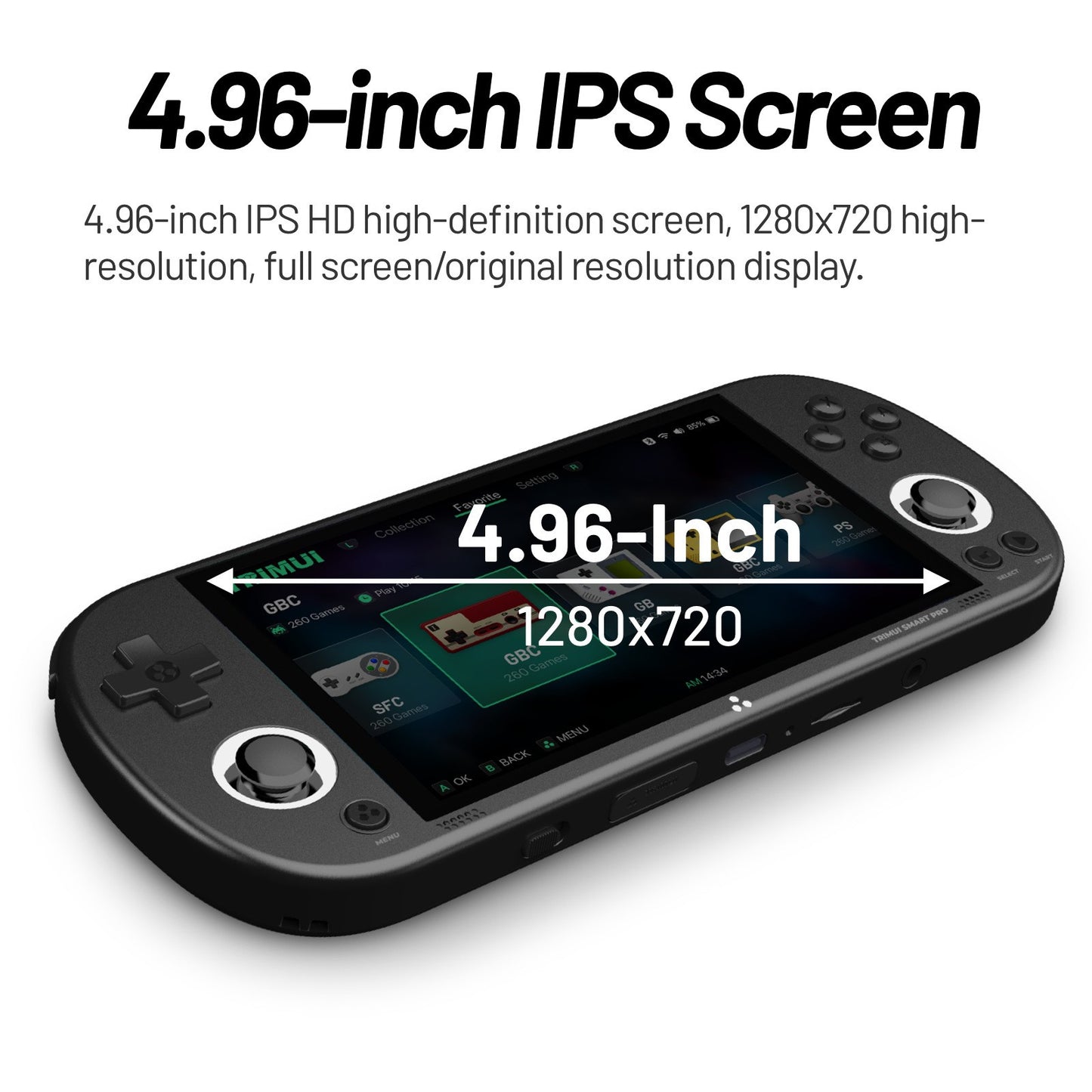 Trimui Smart Pro Handheld Gaming Console 4.96”IPS Screen Linux Emulator 64-256GB