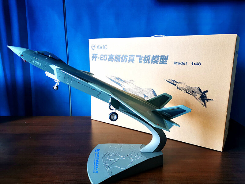 1:48 45CM AVIC China J-20 Stealth Fighter Plane Diecast Military Aircraft Model