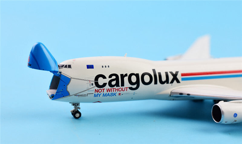 GeminiJets Cargolux for Boeing B747-8F LX-VCF Blue mask open nose 1/400 plane