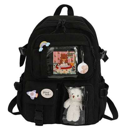 Women Backpacks Waterproof Multi-Pocket Nylon School Student Bag 40*11*30 CM 1PC