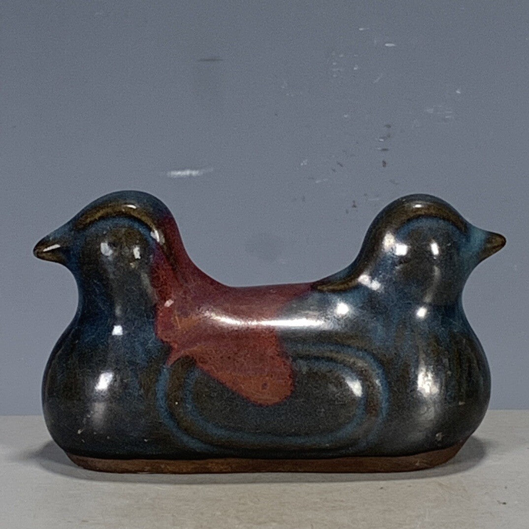 Chinese Antique Song Jun Porcelain Ceramics Mandarin Duck Penholder Tea Pet