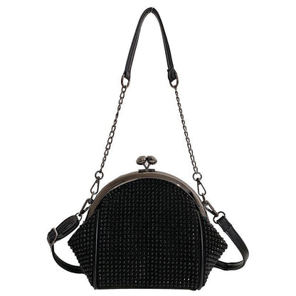 Shell Purse 19*22*13*6cm Crossbody Bag Small Kiss Lock Handbag Synthetic Leather