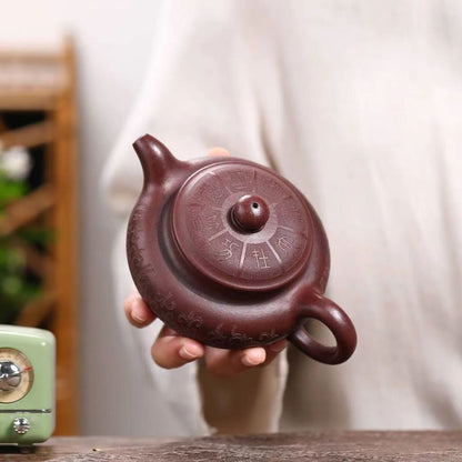 Chinese Tea Pot Marked Anituqe Style Real Yixing Zisha Purple Clay Pot 280ml New
