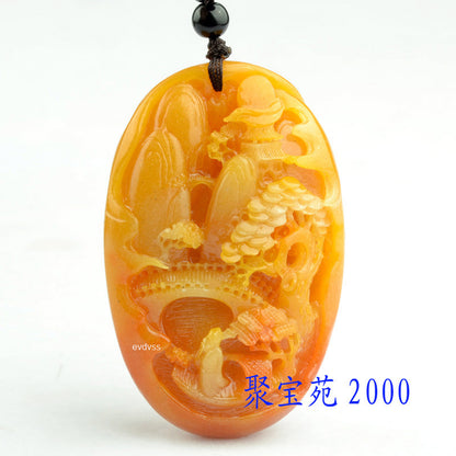 Chinese Antique Collection Huanglong Jade Landscape Artistic Conception
