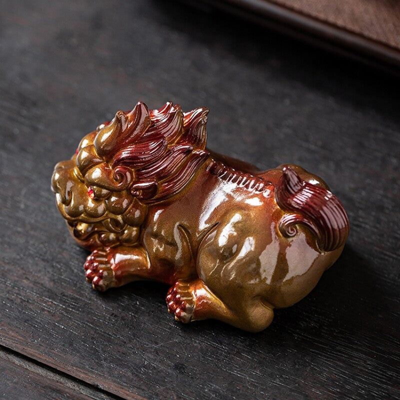 Color Change Tea Pet Mascot Wealth Bring Ornament House Warming Gift Resin Small