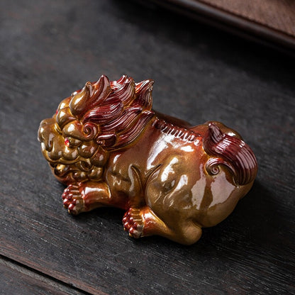 Color Change Tea Pet Mascot Wealth Bring Ornament House Warming Gift Resin Small