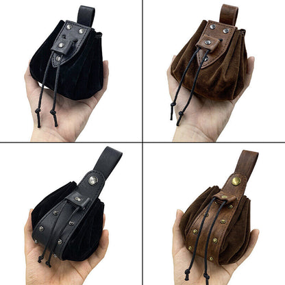 Medieval Vintage Waist Bag Hanging Belt Coin Purse Faux Leather Cosplay Props