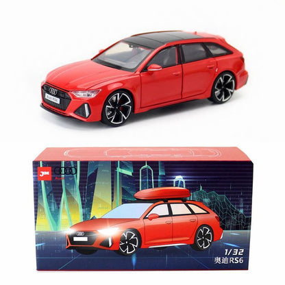 1:32 Diecast Audi RS6 2022 Metal Car Model Toy Door Open Sound Light Gift