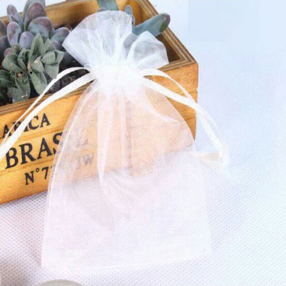 100pcs Wedding Christmas Gift Drawable Organza Bags Jewelry Packaging DisplaG JJ