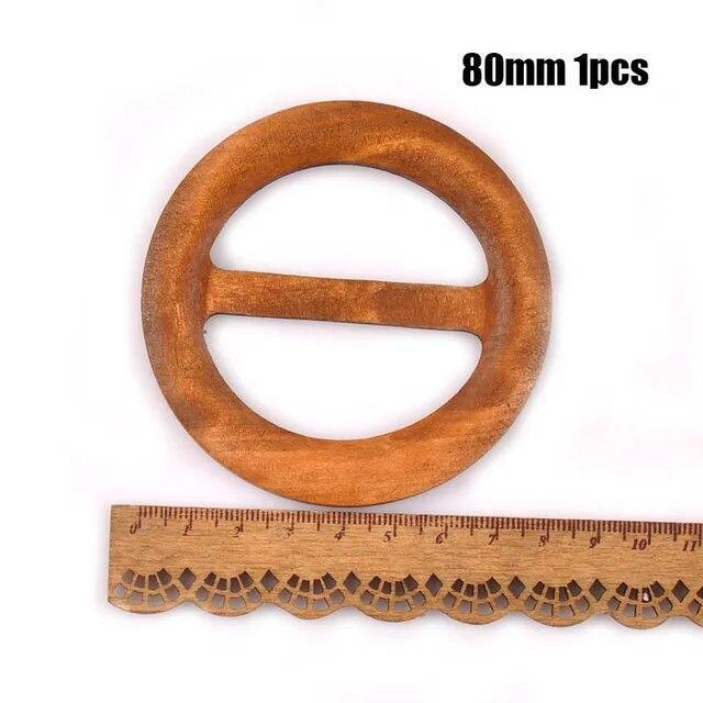 Wooden Round Ring Buckle Wood Windcoat Belt Buckles Garment Ornament Ac