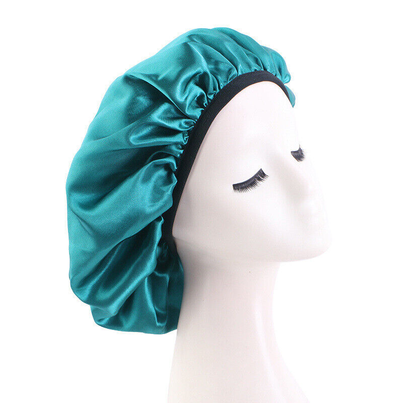 Stretch Thin Brim Round Cap Makeup Cap Satin Nightcap Nursing Hat Solid Color