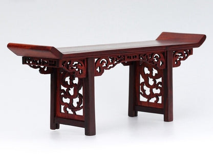 11" Long Rosewood Rack Miniature Shelf Stand Pot Bonsai Table Display Base Decor