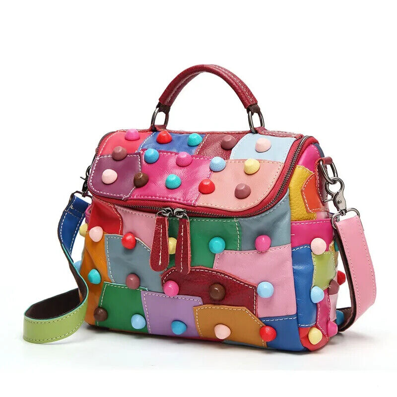 Women's Message Bag Girls Patchwork Street Travel Shoulder Bags