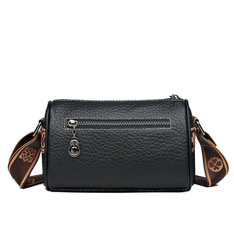 Genuine Leather Small Crossbody Bag Women's Zipper Shoulder Soft Plaid Purses