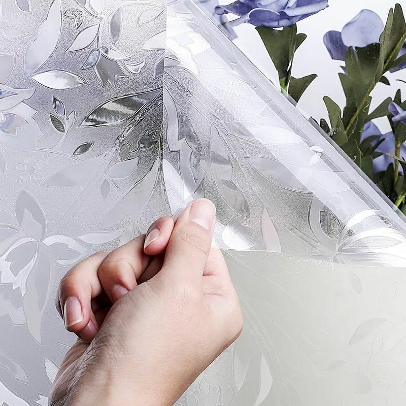 Window Film Privacy Tulip Frosted Decorative Self-Adhesive Glass Sticker Stained
