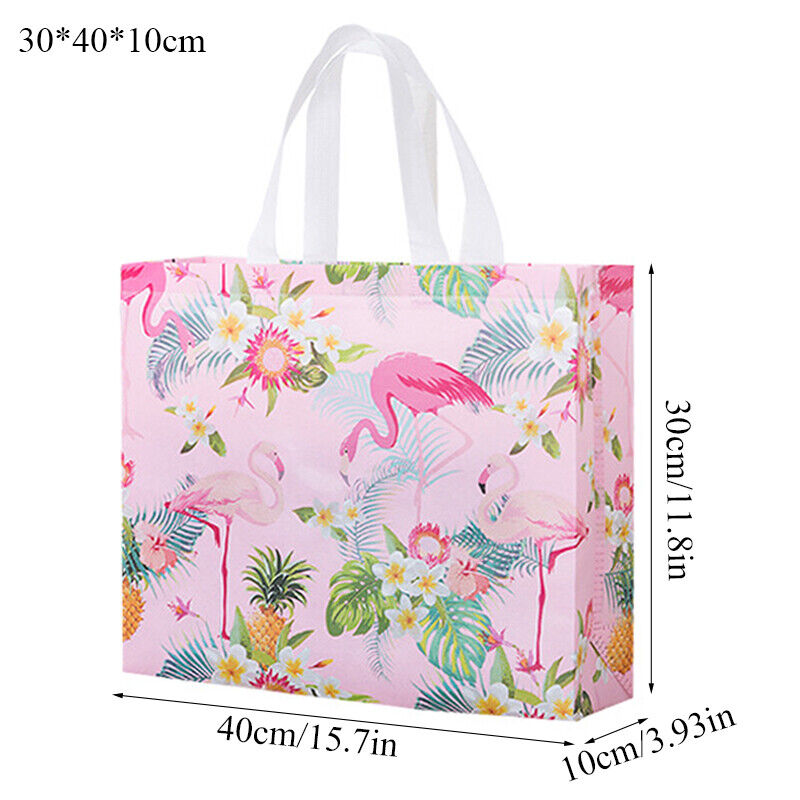 Non-woven Fabric Flamingo Shopping Bags Reusable Pouch Travel Storage Carry Tote