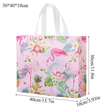 Non-woven Fabric Flamingo Shopping Bags Reusable Pouch Travel Storage Carry Tote