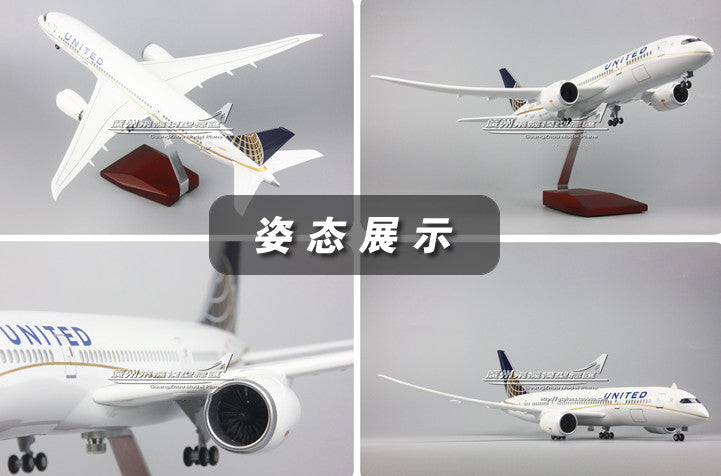 1:130 43CM UNITED BOEING 787 Airplane Landing Gear Resin Aircraft Plane Model