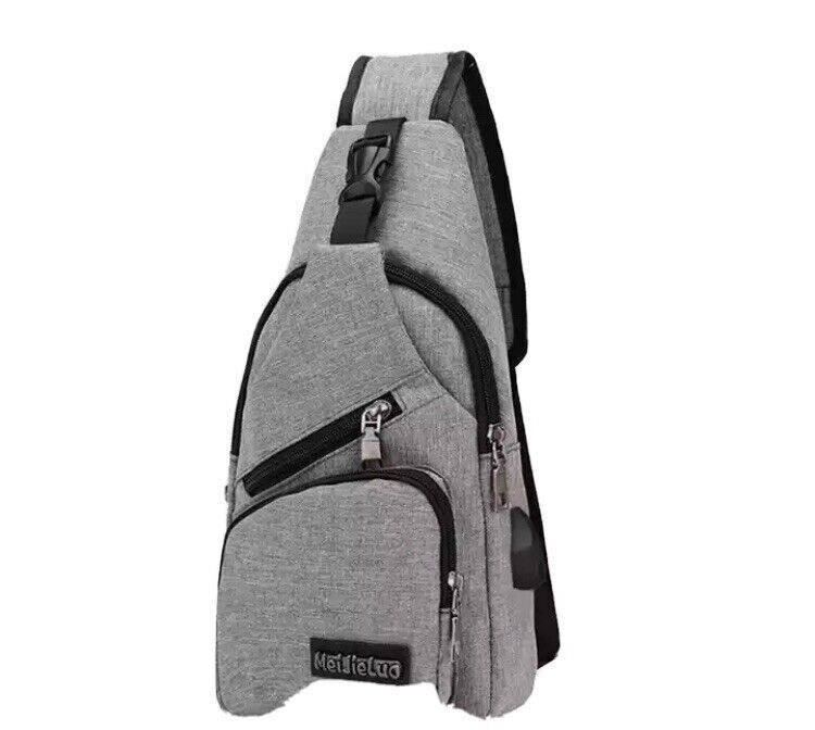 USB Charging Sport Sling Anti-Theft Shoulder Bag Crossbody Bags Chest Daypack