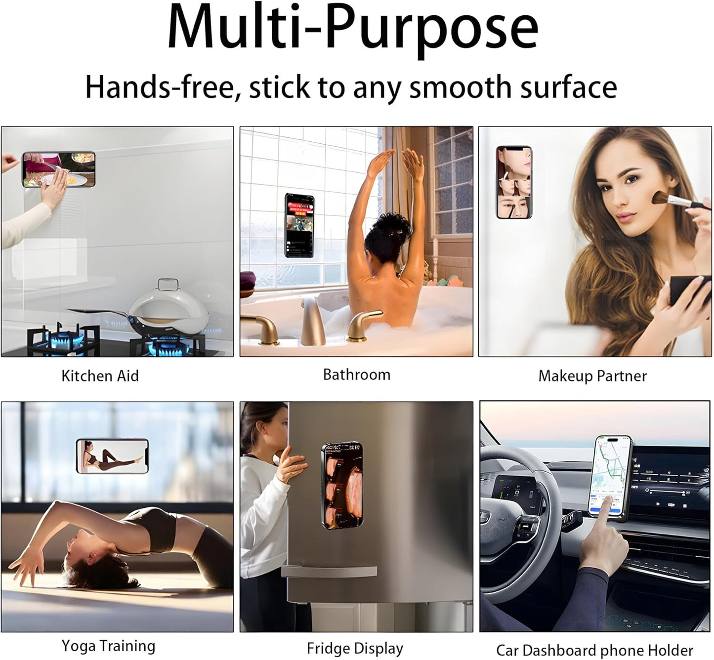 Silicone Double-Sided Suction Cup Phone Case Detachable Mount, Sticky Phone Grip