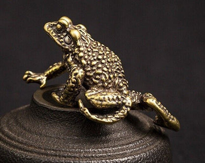 Toad Animal Brass Statue Small Sculpture Tabletop Figurine Home Decor Gifts hot