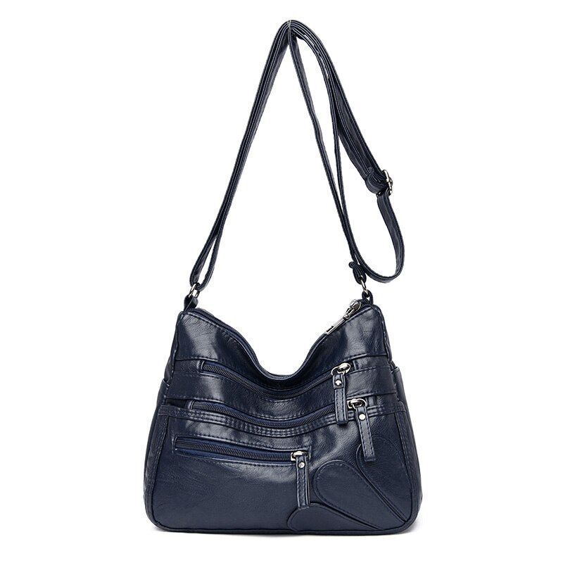Women Shoulder Bag Leather Messenger Bag Flower Patchwork Leather Purse Handbag