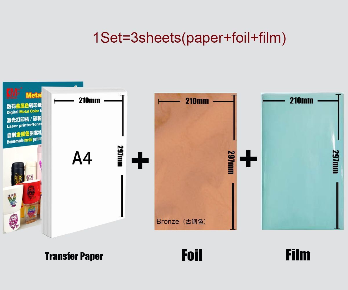 Water Transfers Decal 3Pcs Printable Laser Hot Stamping Paper Image Mug Stickers
