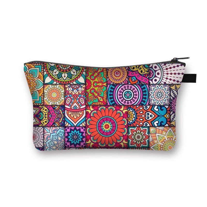 Vintage Pattern Multifunctional Cosmetic Bags Organizer Gothic Wallet Polyester